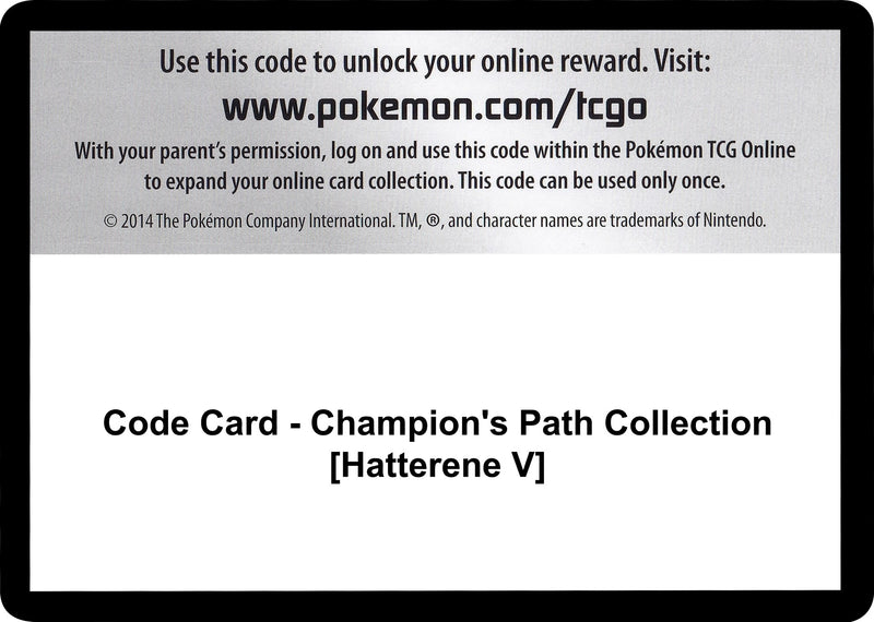 Image for Code Card - Champion's Path Collection [Hatterene V] (CHP) - Pokemon