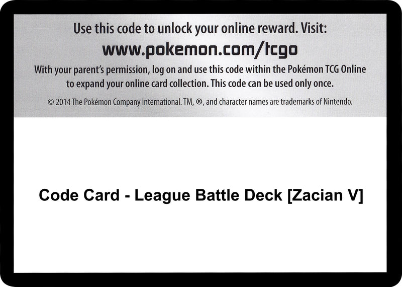 Image for Code Card - League Battle Deck [Zacian V] (MCAP) - Pokemon