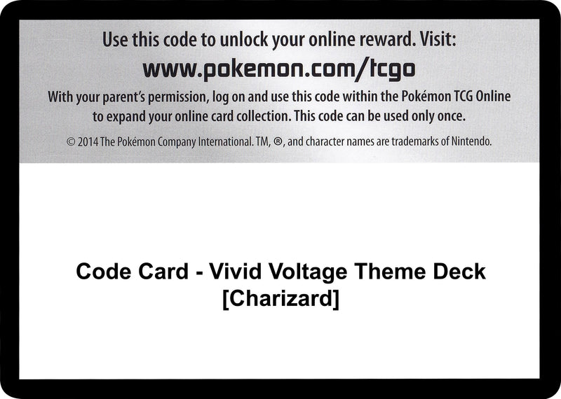 Image for Code Card - Vivid Voltage Theme Deck [Charizard] (SWSH04) - Pokemon