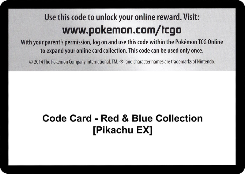 Image for Code Card - Red & Blue Collection [Pikachu EX] (GEN) - Pokemon