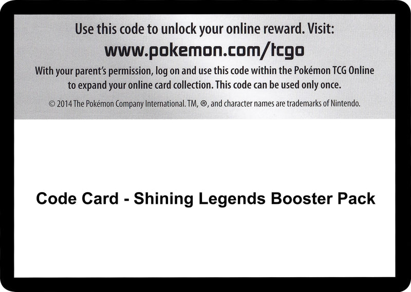 Image for Code Card - Shining Legends Booster Pack (SHL) - Pokemon
