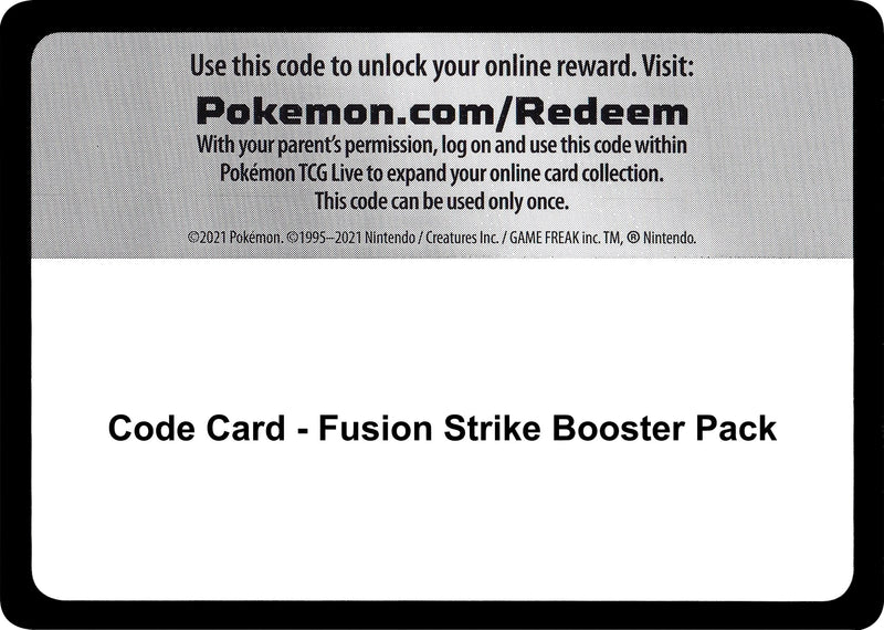 Image for Code Card - Fusion Strike Booster Pack (SWSH08) - Pokemon
