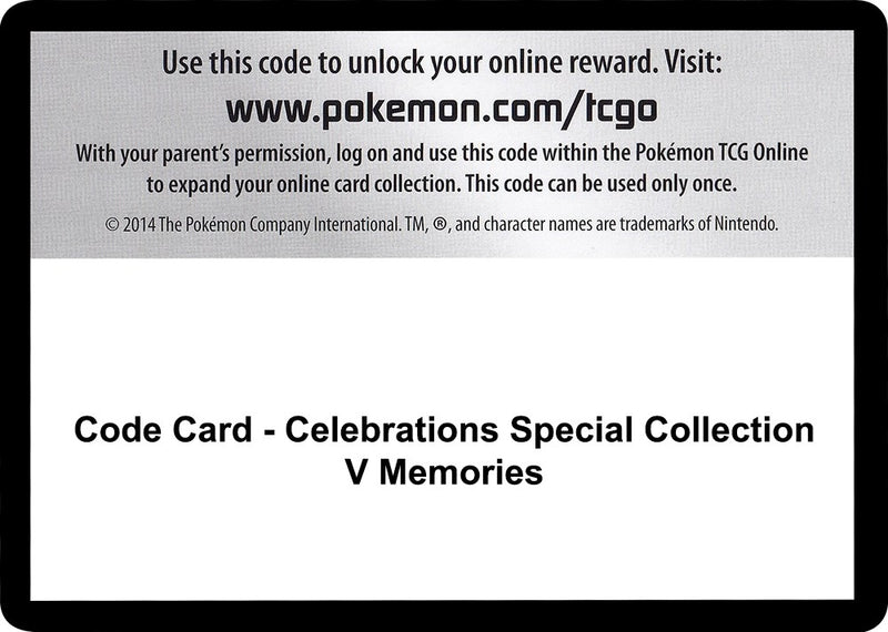 Image for Code Card - Celebrations Special Collection - V Memories (CLB) - Pokemon