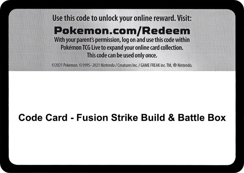 Image for Code Card - Fusion Strike Build & Battle Box (SWSH08) - Pokemon