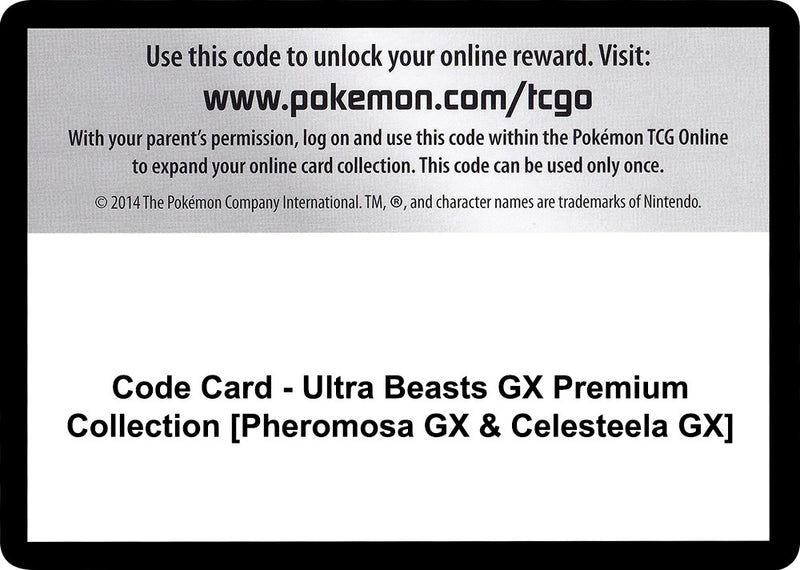 Image for Code Card - Ultra Beasts GX Premium Collection [Pheromosa GX & Celesteela GX] (SM04) - Pokemon
