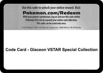 Code Card - Glaceon VSTAR Special Collection (SWSH09)
