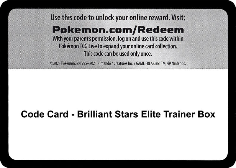Image for Code Card - Brilliant Stars Elite Trainer Box (SWSH09) - Pokemon