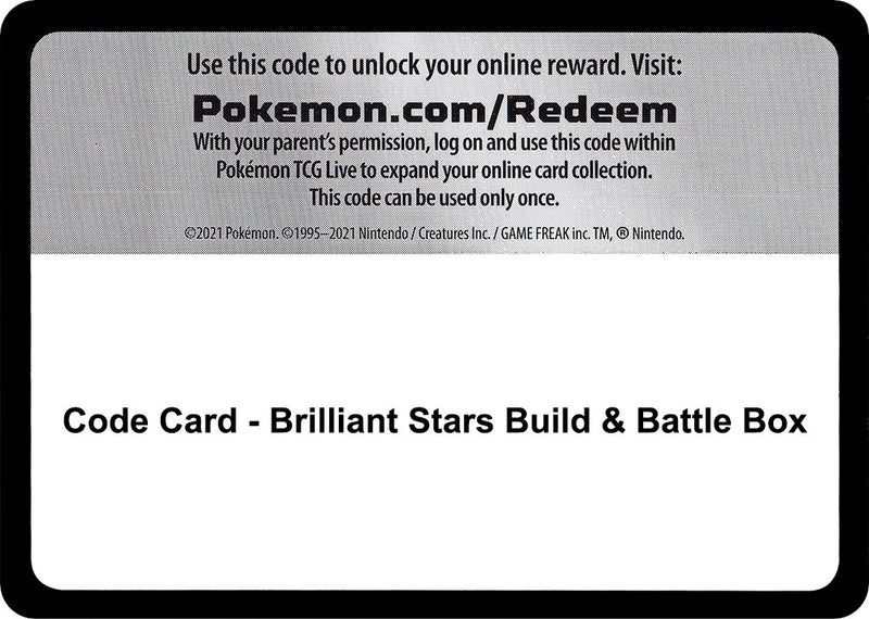 Image for Code Card - Brilliant Stars Build & Battle Box (SWSH09) - Pokemon