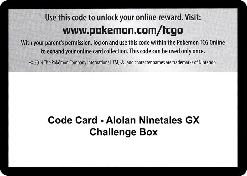 Image for Code Card - Alolan Ninetales GX Challenge Box (SM03) - Pokemon