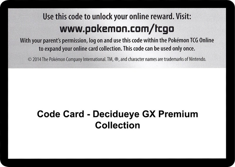 Image for Code Card - Decidueye GX Premium Collection (SM02) - Pokemon