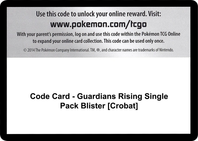 Image for Code Card - Guardians Rising Single Pack Blister [Crobat] (SM02) - Pokemon