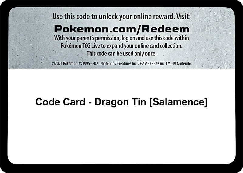 Image for Code Card - Dragon Tin [Salamence] (MCAP) - Pokemon