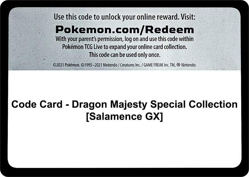 Image for Code Card - Dragon Majesty Special Collection [Salamence GX] (DRM) - Pokemon