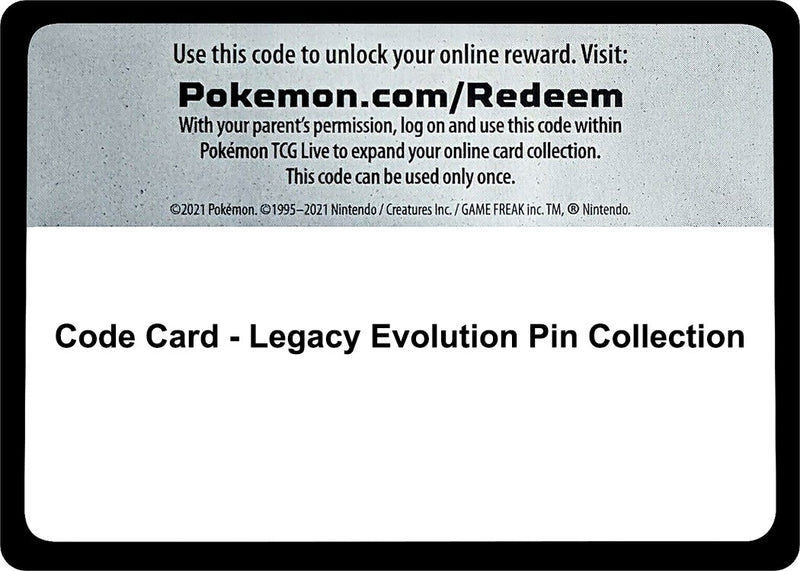 Image for Code Card - Legacy Evolution Pin Collection (SM01) - Pokemon