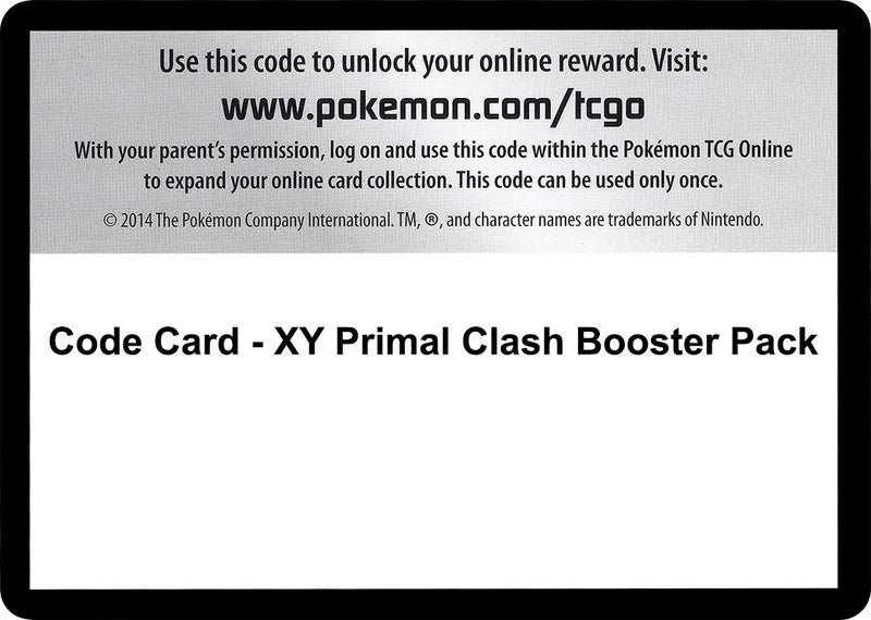 Image for Code Card - Primal Clash Booster Pack (PRC) - Pokemon