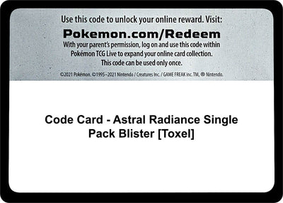 Code Card - Astral Radiance Single Pack Blister [Toxel] (SWSH10)