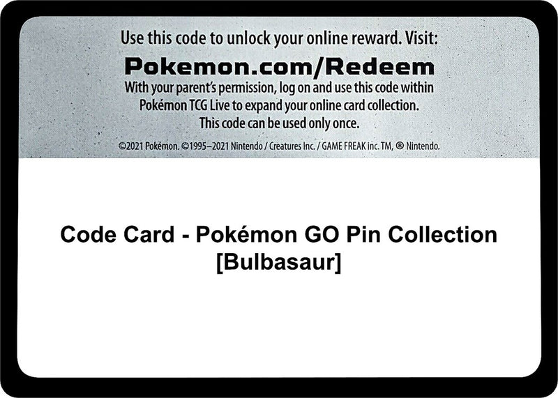 Image for Code Card - Pokemon GO Pin Collection [Bulbasaur] (PGO) - Pokemon