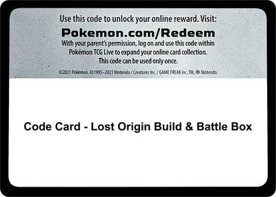Code Card - Lost Origin Build & Battle Box (SWSH11)