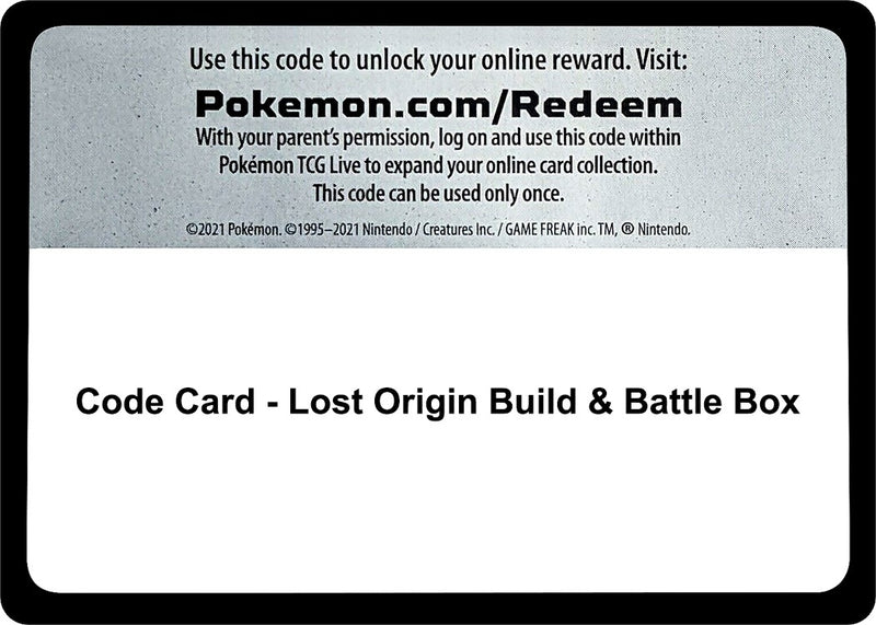 Image for Code Card - Lost Origin Build & Battle Box (SWSH11) - Pokemon