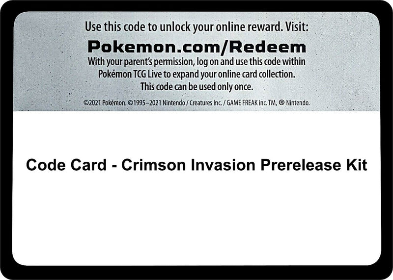 Image for Code Card - Crimson Invasion Prerelease Kit (SM04) - Pokemon