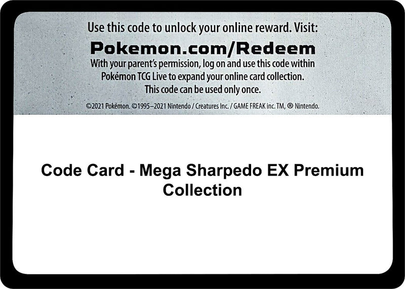 Image for Code Card - Mega Sharpedo EX Premium Collection (SM01) - Pokemon