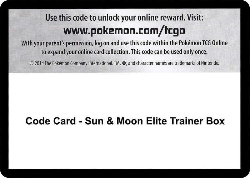 Image for Code Card - Sun & Moon Elite Trainer Box (SM01) - Pokemon