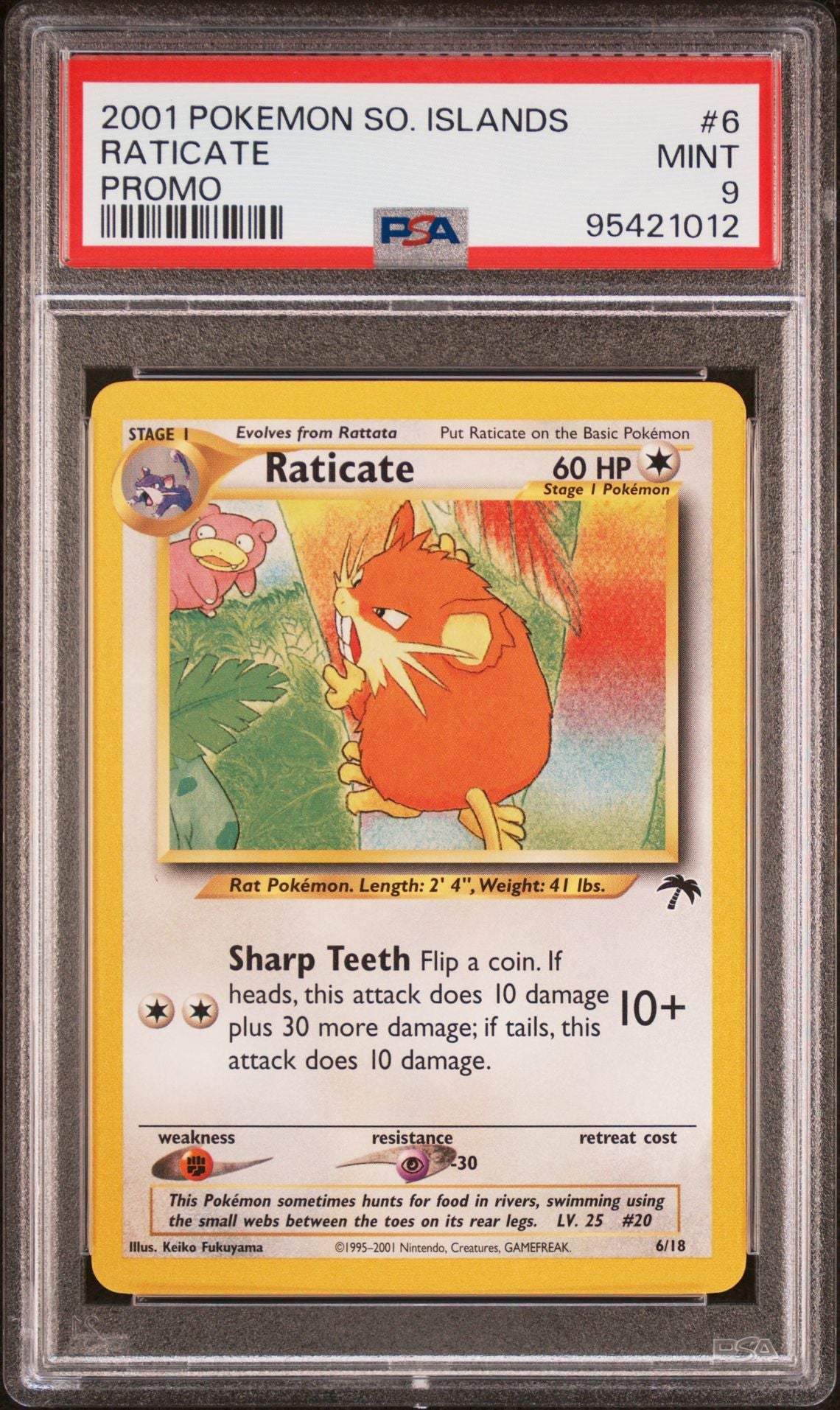 RATICATE PROMO 2001 POKEMON SOUTHERN ISLANDS PROMO PSA MINT 9