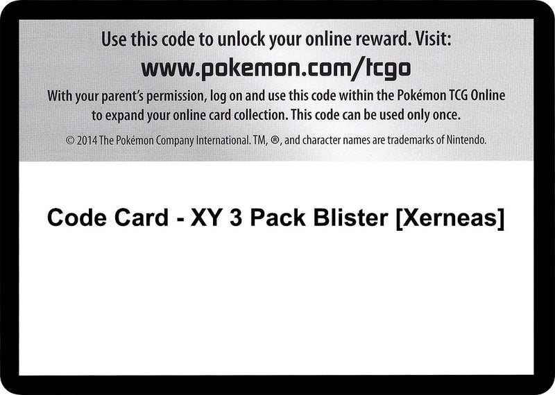 Image for Code Card - XY 3 Pack Blister [Xerneas] (BKT) - Pokemon