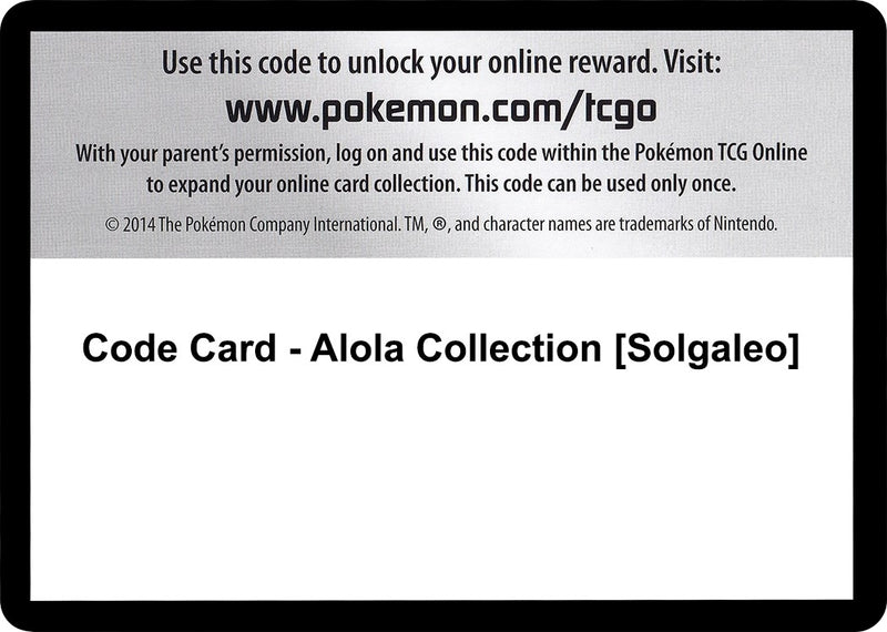 Image for Code Card - Alola Collection [Solgaleo] (EVO) - Pokemon