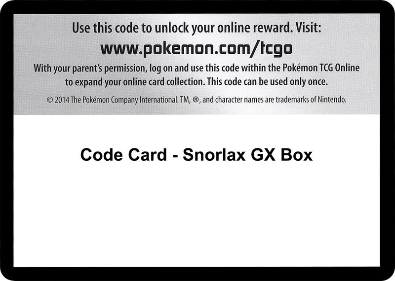 Image for Code Card - Snorlax GX Box (EVO) - Pokemon