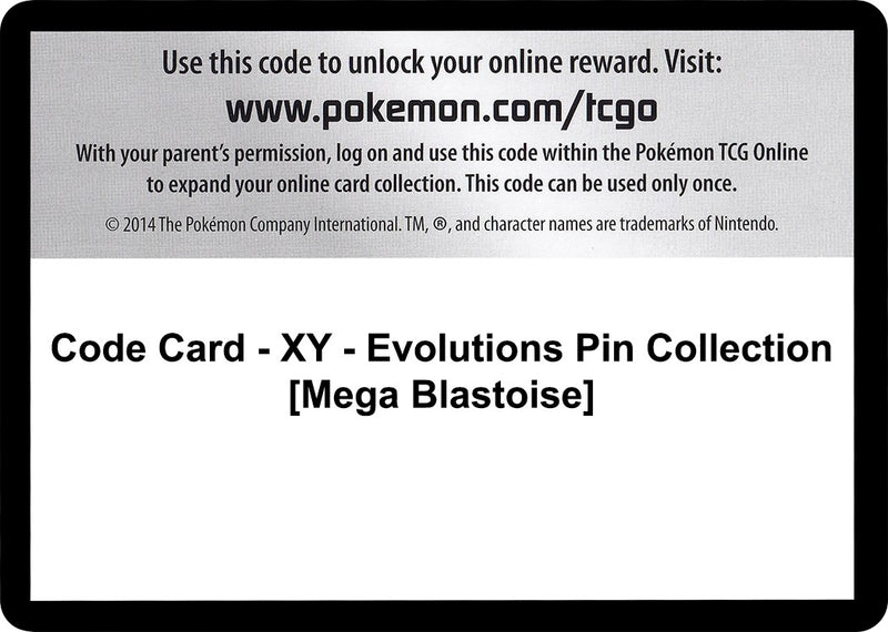 Image for Code Card - XY - Evolutions Pin Collection [Mega Blastoise] (EVO) - Pokemon