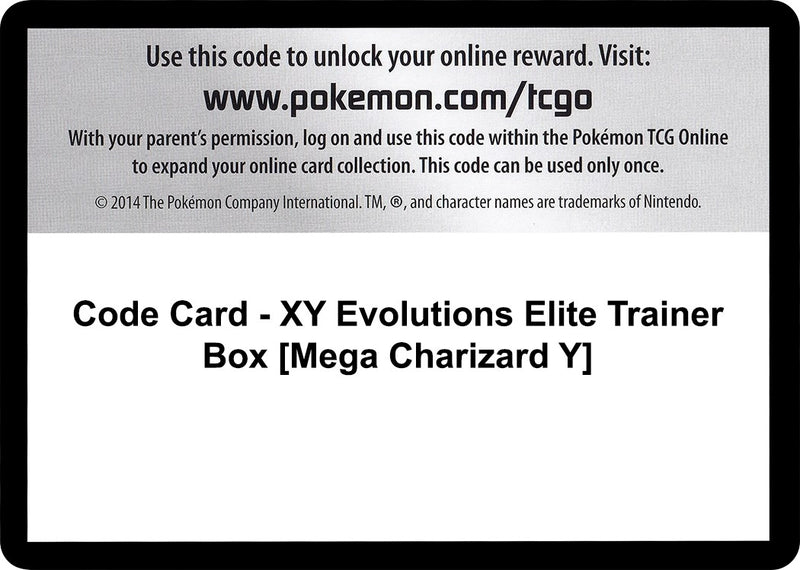 Image for Code Card - XY Evolutions Elite Trainer Box [Mega Charizard Y] (EVO) - Pokemon
