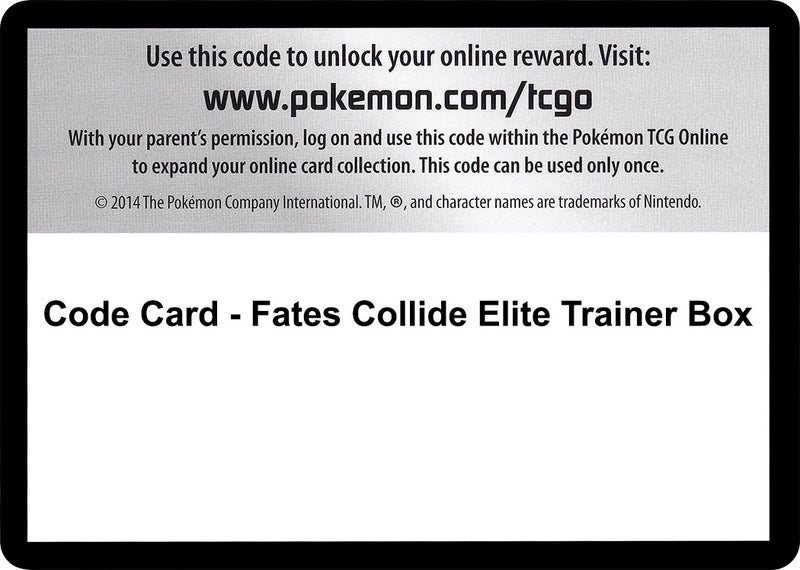 Image for Code Card - Fates Collide Elite Trainer Box (FCO) - Pokemon