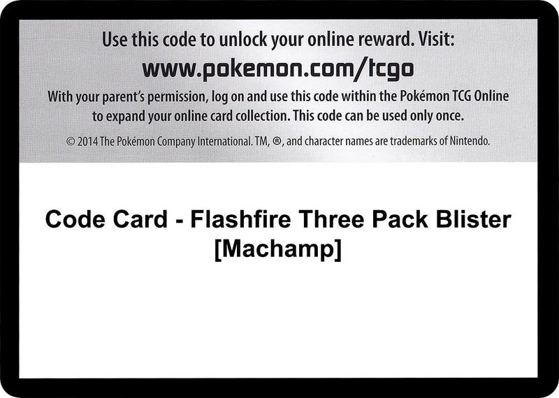 Image for Code Card - Flashfire Three Pack Blister [Machamp] (FLF) - Pokemon