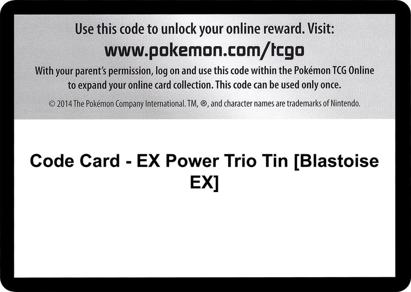 Image for Code Card - EX Power Trio Tin [Blastoise EX] (FFI) - Pokemon