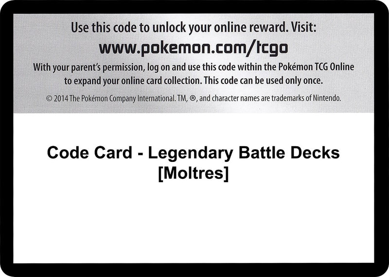 Image for Code Card - Legendary Battle Decks [Moltres] (STS) - Pokemon