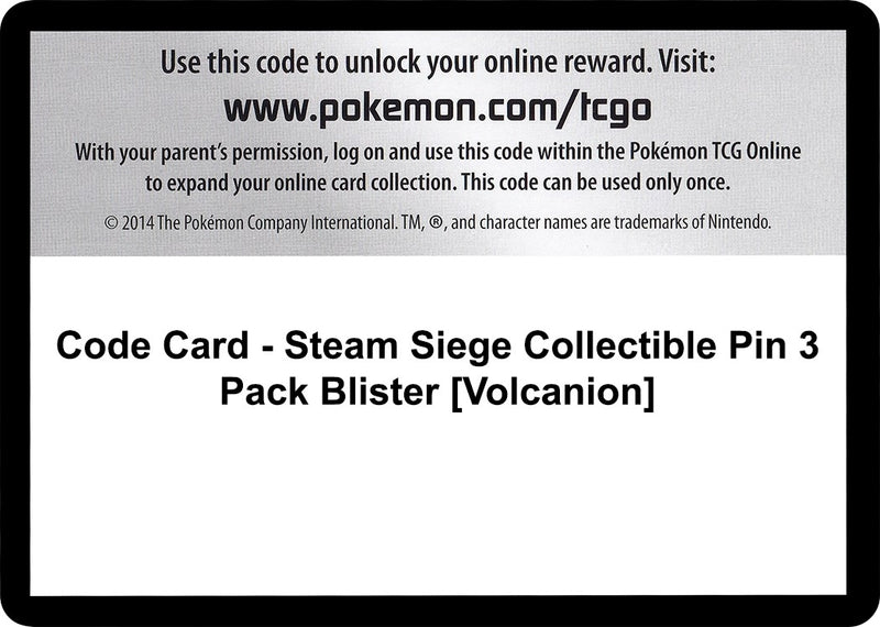 Image for Code Card - Steam Siege Collectible Pin 3 Pack Blister [Volcanion] (STS) - Pokemon