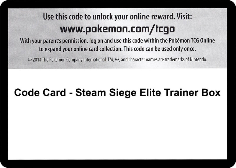 Image for Code Card - Steam Siege Elite Trainer Box (STS) - Pokemon