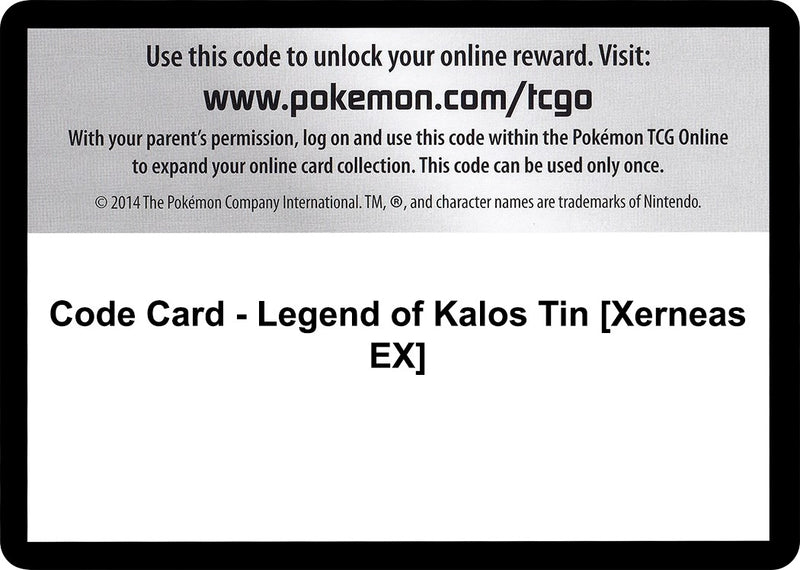 Image for Code Card - Legend of Kalos Tin [Xerneas EX] (XY) - Pokemon