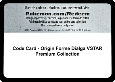 Code Card - Origin Forme Dialga VSTAR Premium Collection (SWSH11)
