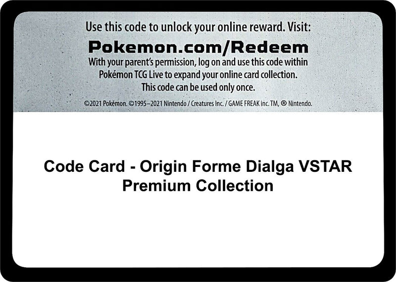 Image for Code Card - Origin Forme Dialga VSTAR Premium Collection (SWSH11) - Pokemon