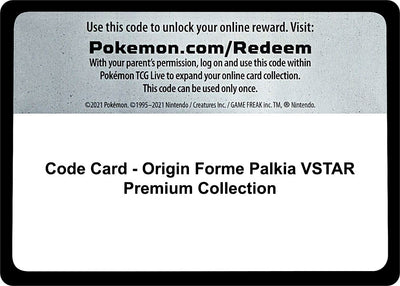 Code Card - Origin Forme Palkia VSTAR Premium Collection (SWSH11)