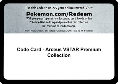 Code Card - Arceus VSTAR Premium Collection (SWSH11)