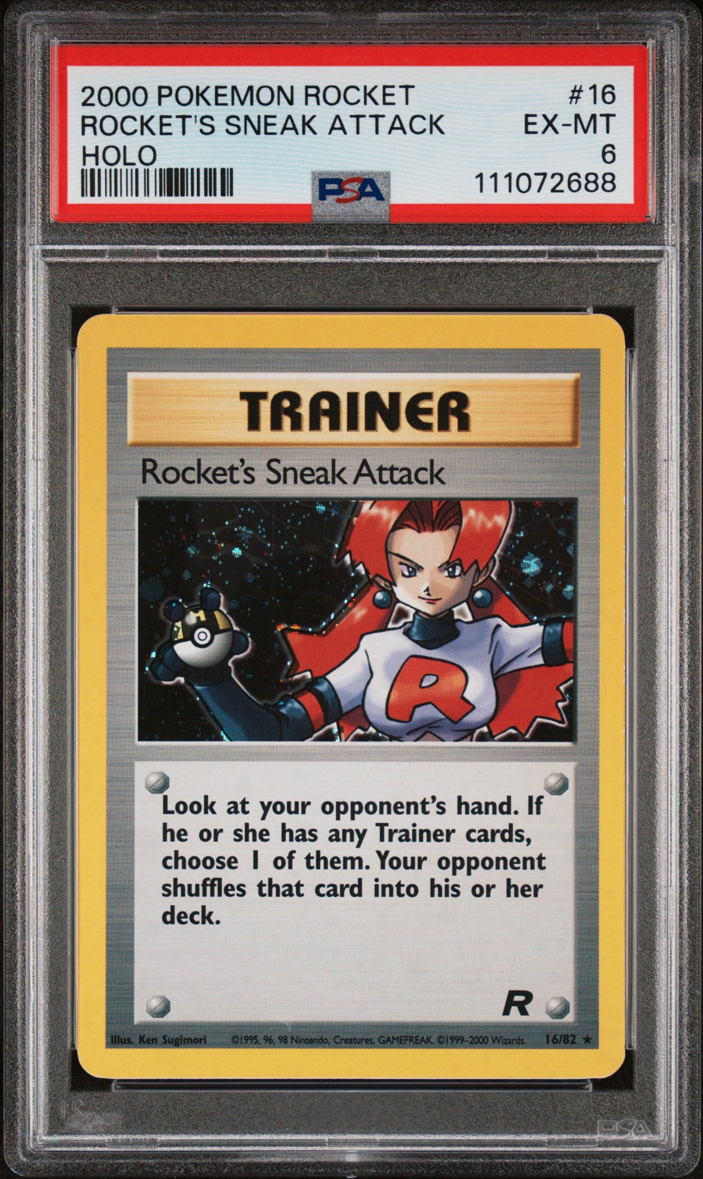 ROCKET'S SNEAK ATTACK HOLO 2000 POKEMON ROCKET PSA EX-MT 6