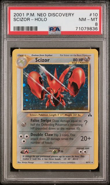 2001 POKEMON NEO DISCOVERY #10 SCIZOR-HOLO MT 8