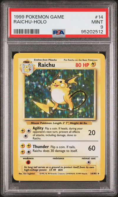 RAICHU-HOLO 1999 POKEMON GAME PSA MINT 9