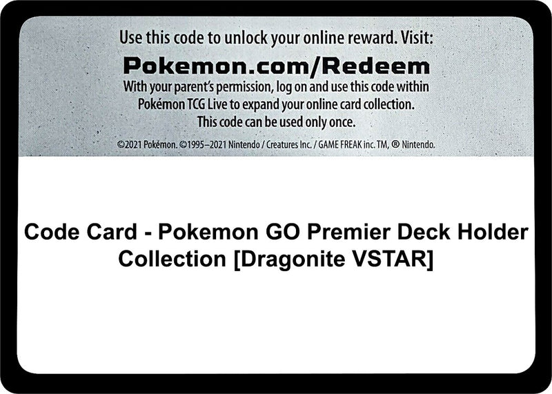 Image for Code Card - Pokemon GO Premier Deck Holder Collection [Dragonite VSTAR] (PGO) - Pokemon