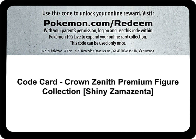 Image for Code Card - Crown Zenith Premium Figure Collection [Shiny Zamazenta] (CRZ) - Pokemon