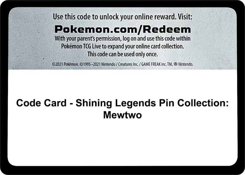 Image for Code Card - Shining Legends Pin Collection: Mewtwo (SHL) - Pokemon