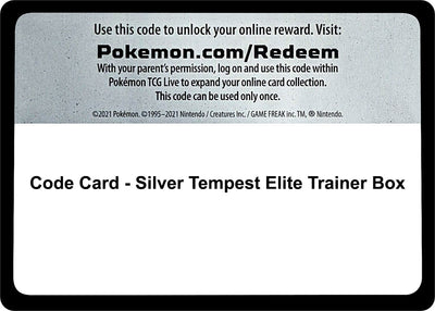 Code Card - Silver Tempest Elite Trainer Box (SWSH12)